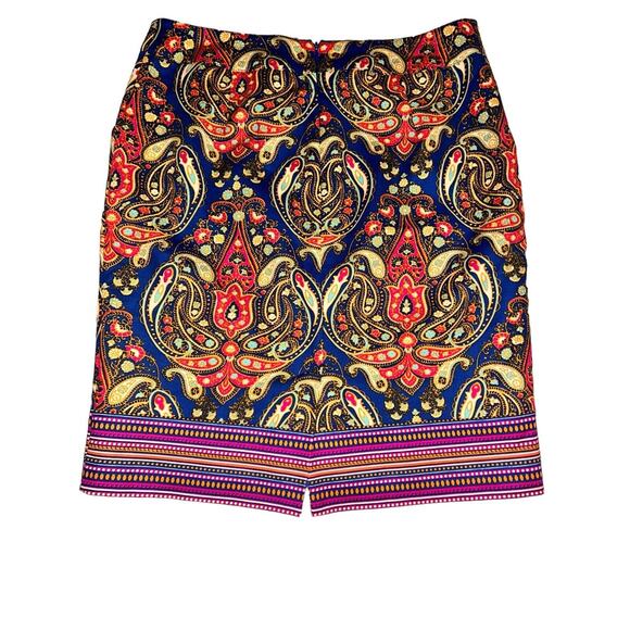 Merona‎ Paisley Print Skirt Colorful Pattern Pencil Skirt Office Career - Picture 2 of 8